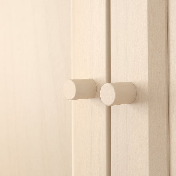 BILLY / OXBERG Bookcase w doors/extension unit, birch effect, 80x30x237 cm