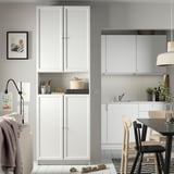 BILLY / OXBERG Bookcase w doors/extension unit, white, 80x30x237 cm