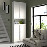 BILLY / OXBERG Bookcase w doors/extension unit, white, 80x30x237 cm