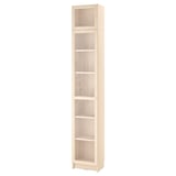 BILLY / OXBERG Bookcase w glass doors/ext unit, birch effect, 40x30x237 cm