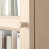 BILLY / OXBERG Bookcase w glass doors/ext unit, birch effect, 40x30x237 cm