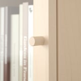 BILLY / OXBERG Bookcase w glass doors/ext unit, birch effect, 40x30x237 cm