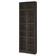 Option: BILLY / OXBERG Bookcase w glass doors/ext unit, dark brown oak effect/clear glass, 80x30x237 cm