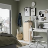 BILLY / OXBERG Bookcase with door, birch effect, 40x30x106 cm