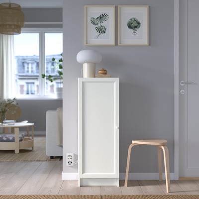BILLY / OXBERG Bookcase with door, white, 40x30x106 cm