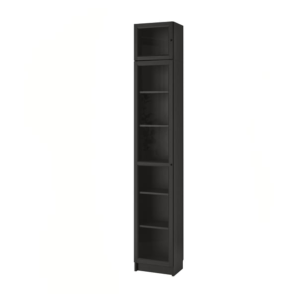Billy Oxberg Bookcase With Glass Door Black Brown Glass Ikea