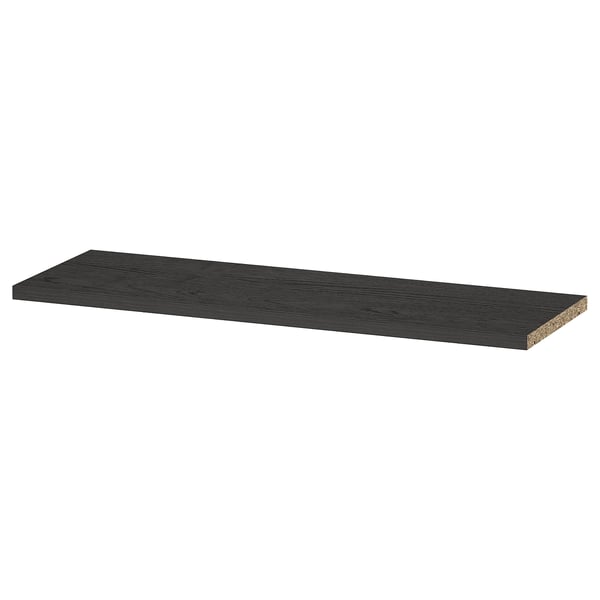 BILLY Shelf, black oak effect, 76x26 cm