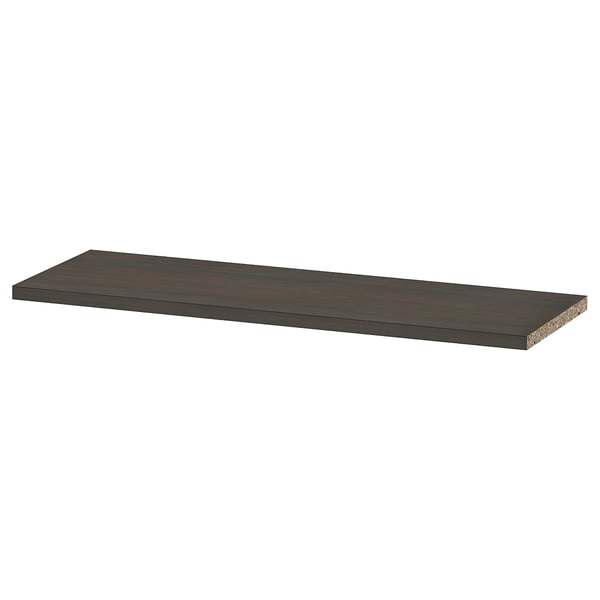 BILLY Shelf, dark brown oak effect, 76x26 cm