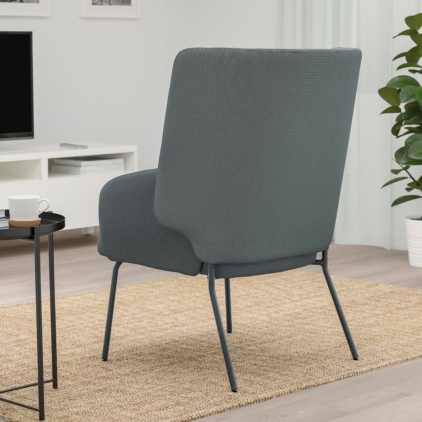 BINGSTA Highback armchair, Vissle dark grey/kabusa dark grey IKEA