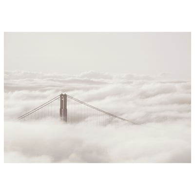BJÖRKSTA Picture, bridge and clouds, 200x140 cm