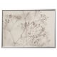 BJÖRKSTA picture: brownish tones, floral branches, large rectangle, framed in silver aluminium.