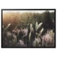 BJÖRKSTA art print in black frame, natural scene, feathery plants, serene sunset.