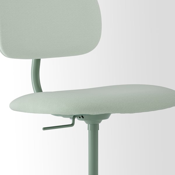 BLECKBERGET office chair with back and seat cushions, adjustable height, and safety castors.