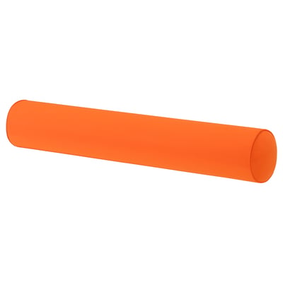 Bright orange cylindrical bolster pillow with a smooth, seam-less design.