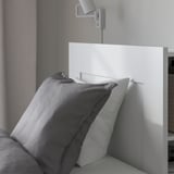 BRIMNES Bed frame w storage and headboard, white/Luröy, 90x200 cm