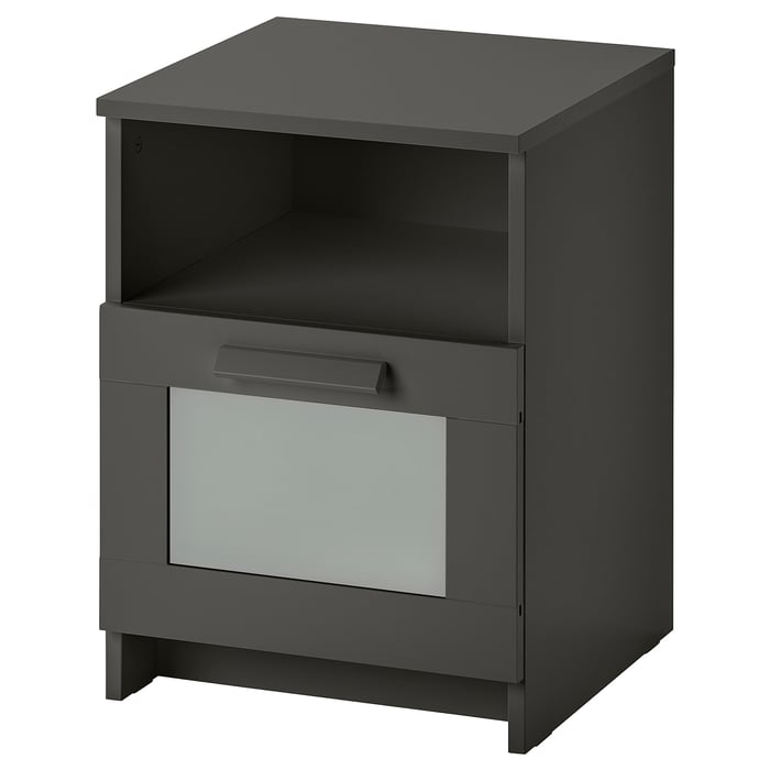 BRIMNES bedside table, grey, 39x41 cm IKEA