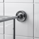 BROFJÄRDEN Wall shelf with towel rail, chrome effect, 75x29 cm
