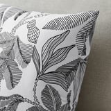 BROKDRACENA Cushion cover, black/white floral pattern, 50x50 cm