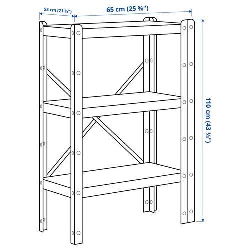 BROR Shelving unit, black, 234x55x110 cm