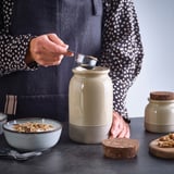 BRUGDHAJ Jar with lid, beige, 1.2 l
