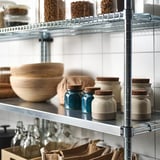 BRUGDHAJ Jar with lid, beige, 1 l