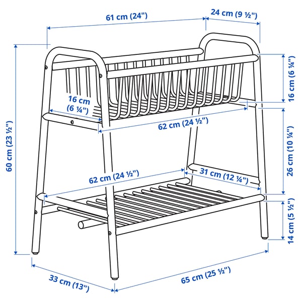 Illustration with measurements for the product: BUSKBO.