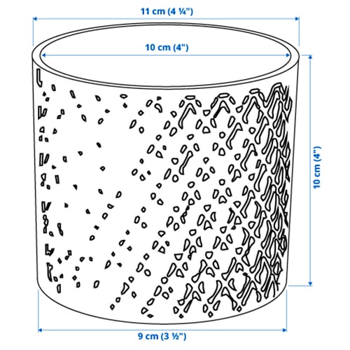 Illustration with measurements for the product: CHIAFRÖN.