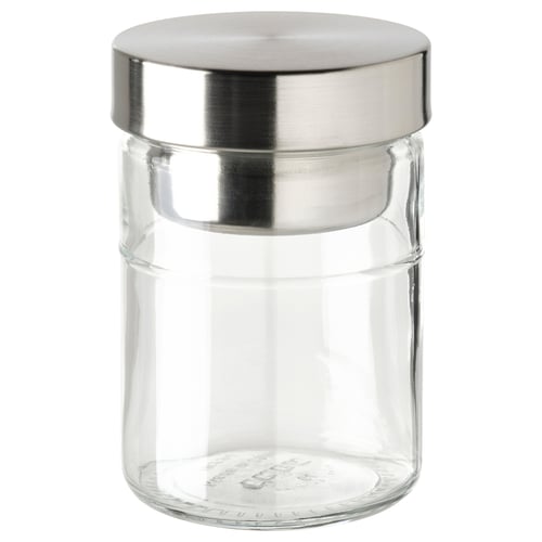 Clear jar DAGKLAR with steel lid, perfect for overnight oats and yoghurt, ideal for on-the-go breakfasts.