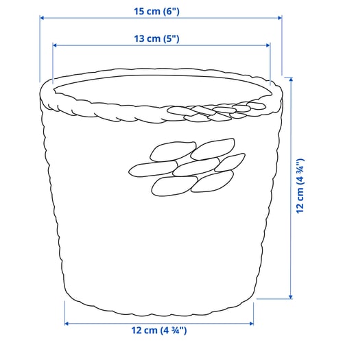 Illustration with measurements for the product: DRUVFLÄDER.