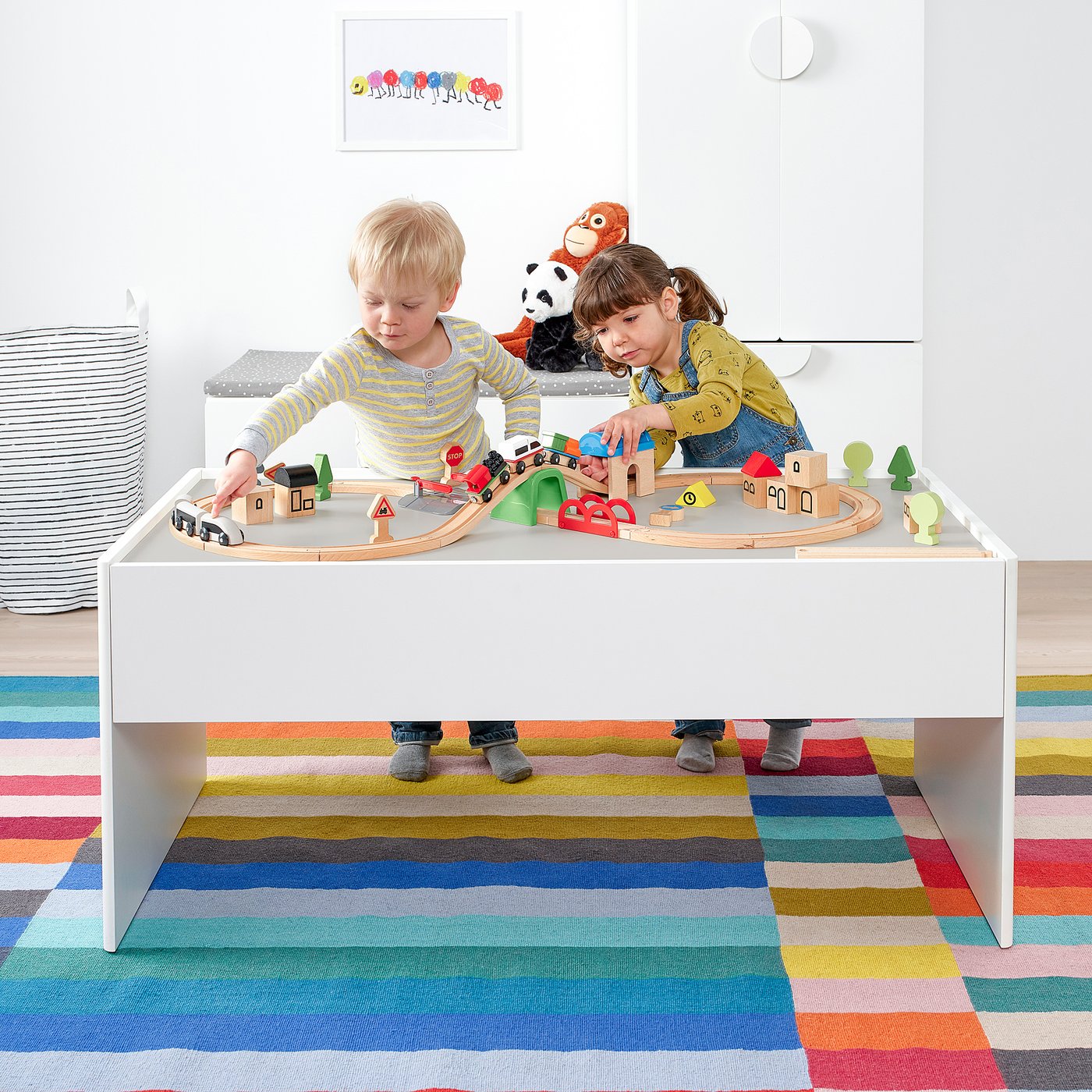 【週末削除】IKEAイケア　ドゥンドラDUNDRA　アクティビティーテーブル DUNDRA activity table with storage, white/grey - IKEA