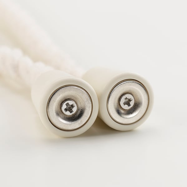 DUNFLÄTA Magnetic curtain tie-back, off-white/tassel