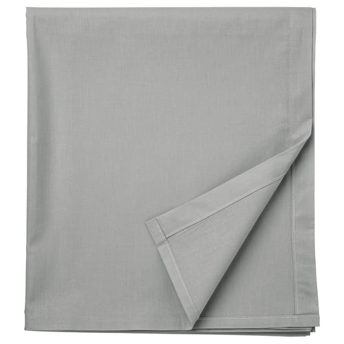 DVALA grey cotton sheet set; rectangular shape, neatly folded, simple light grey colour, 100% cotton.