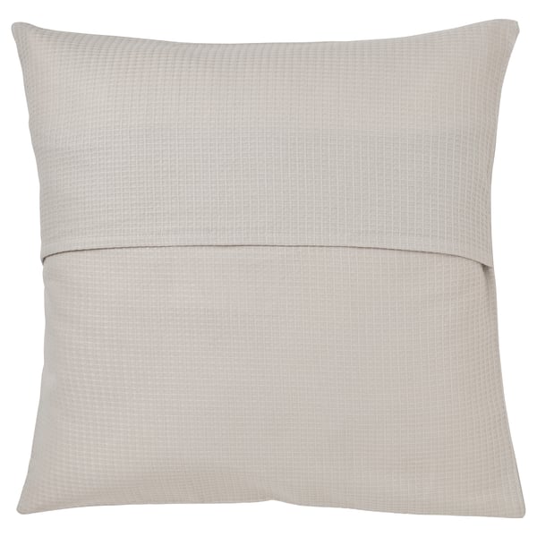 EBBATILDA cushion, light beige, square, waffle cotton.
