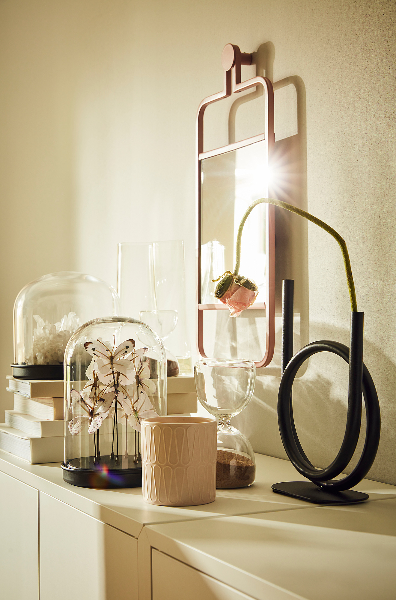 EFTERTÄNKA decorative hourglass, clear glass/sand, 15 cm - IKEA