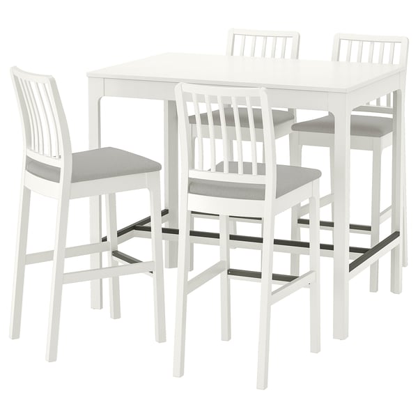 Ekedalen Bar Table And 4 Bar Stools White Orrsta Light Grey Ikea