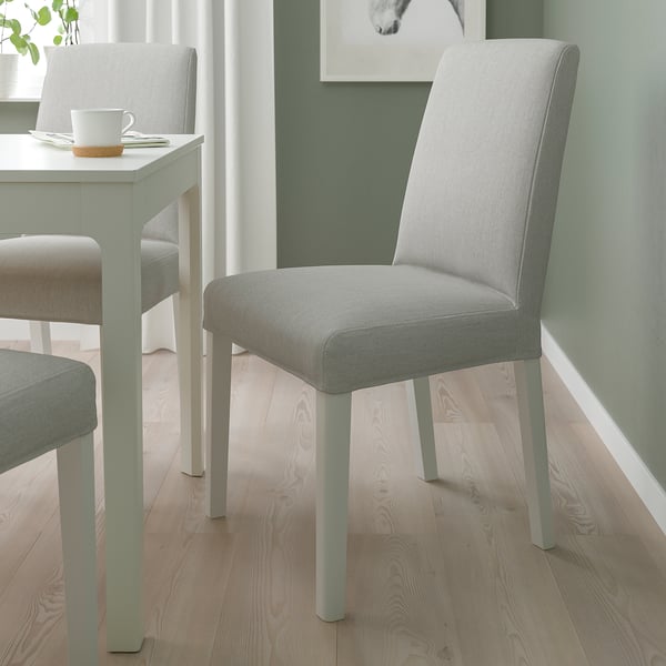 EKEDALEN / BERGMUND Table and 2 chairs, white/Orrsta light grey white, 80/120 cm