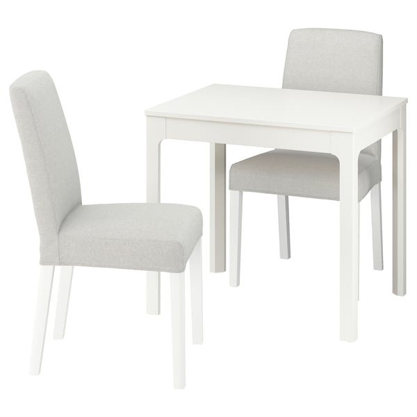 EKEDALEN / BERGMUND Table and 2 chairs, white/Orrsta light grey white, 80/120 cm