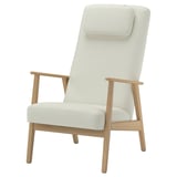 EKENÄSET High-back armchair, oak effect/Axvall off-white