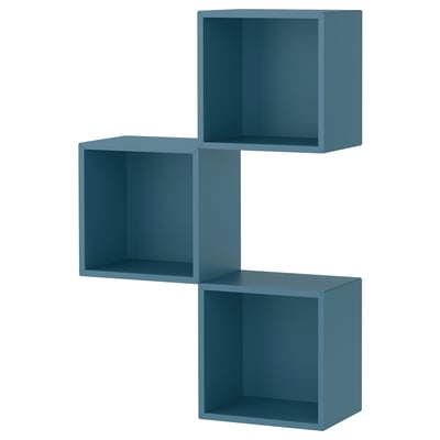 EKET Wall-mounted cabinet combination, dark grey-blue, 70x25x105 cm