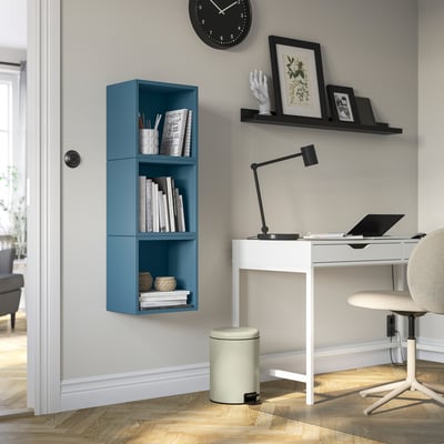 EKET Wall-mounted cabinet combination, dark grey-blue, 70x25x105 cm