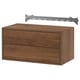 Option: EKET Wall-mounted storage combination, with 2 drawers/walnut effect, 70x35x35 cm
