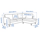 EKHOLMA Corner sofa, 4-seat with open end, Hakebo beige