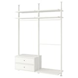 ELVARLI Wardrobe combination, white, 175x51x222-350 cm