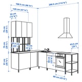 ENHET Corner kitchen, white/oak effect white