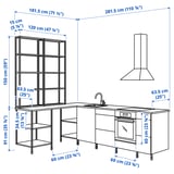 ENHET Corner kitchen, white/oak effect