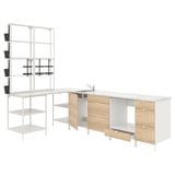 ENHET Corner kitchen, white/oak effect