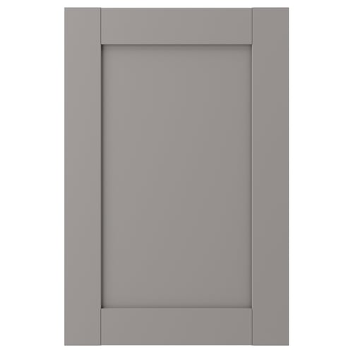 ENHET grey cabinet door, fibreboard & foil, rectangular shape, modern style.