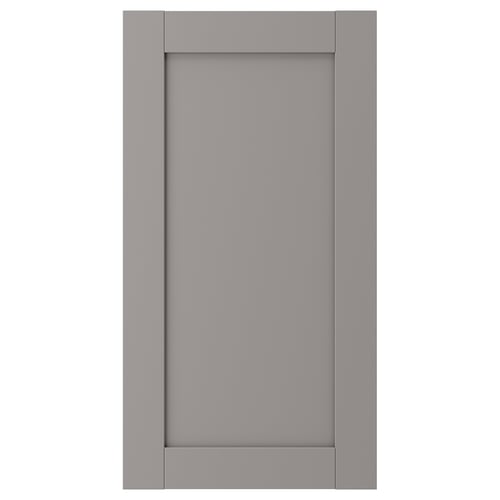 ENHET grey cabinet door, rectangular, foil-covered fiberboard.