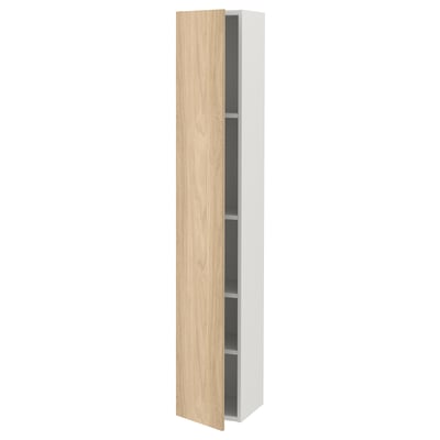 ENHET Hi cb w 4 shlvs/door, white/oak effect, 30x32x180 cm