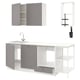 ENHET Kitchen, white/grey frame, 223x63.5x222 cm